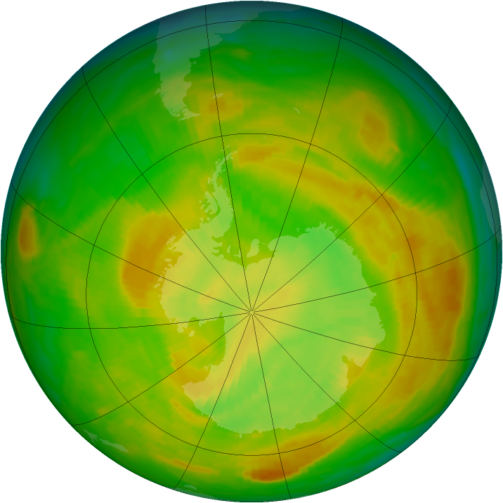 Antarctic ozone map for 30 November 1979